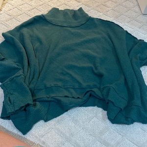 Free people dolman sleeve mock neck waffle knit top. Size medium